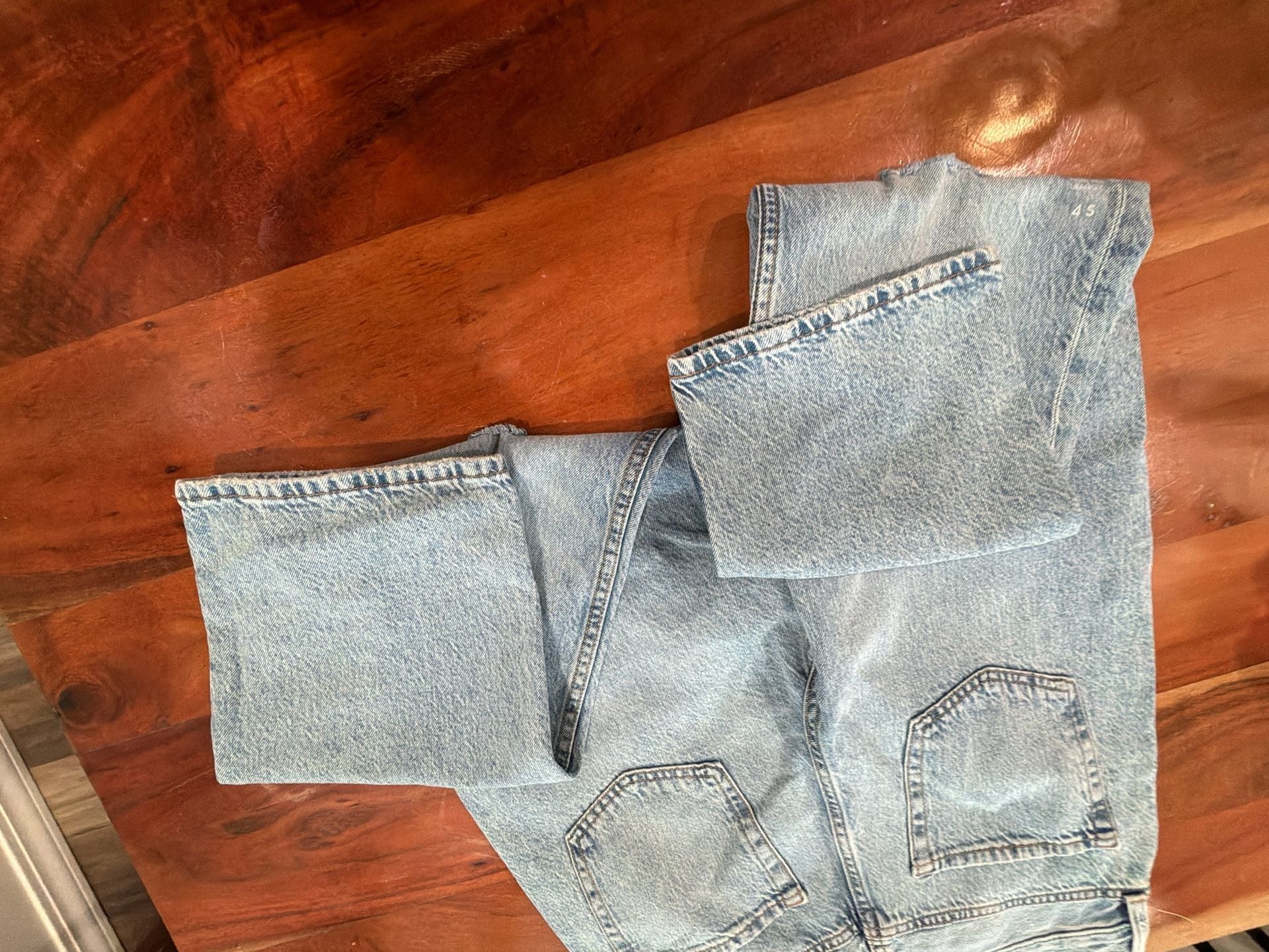 Aeropostale High Rise Baggy Jeans Size 4S Light Wash Distressed 11