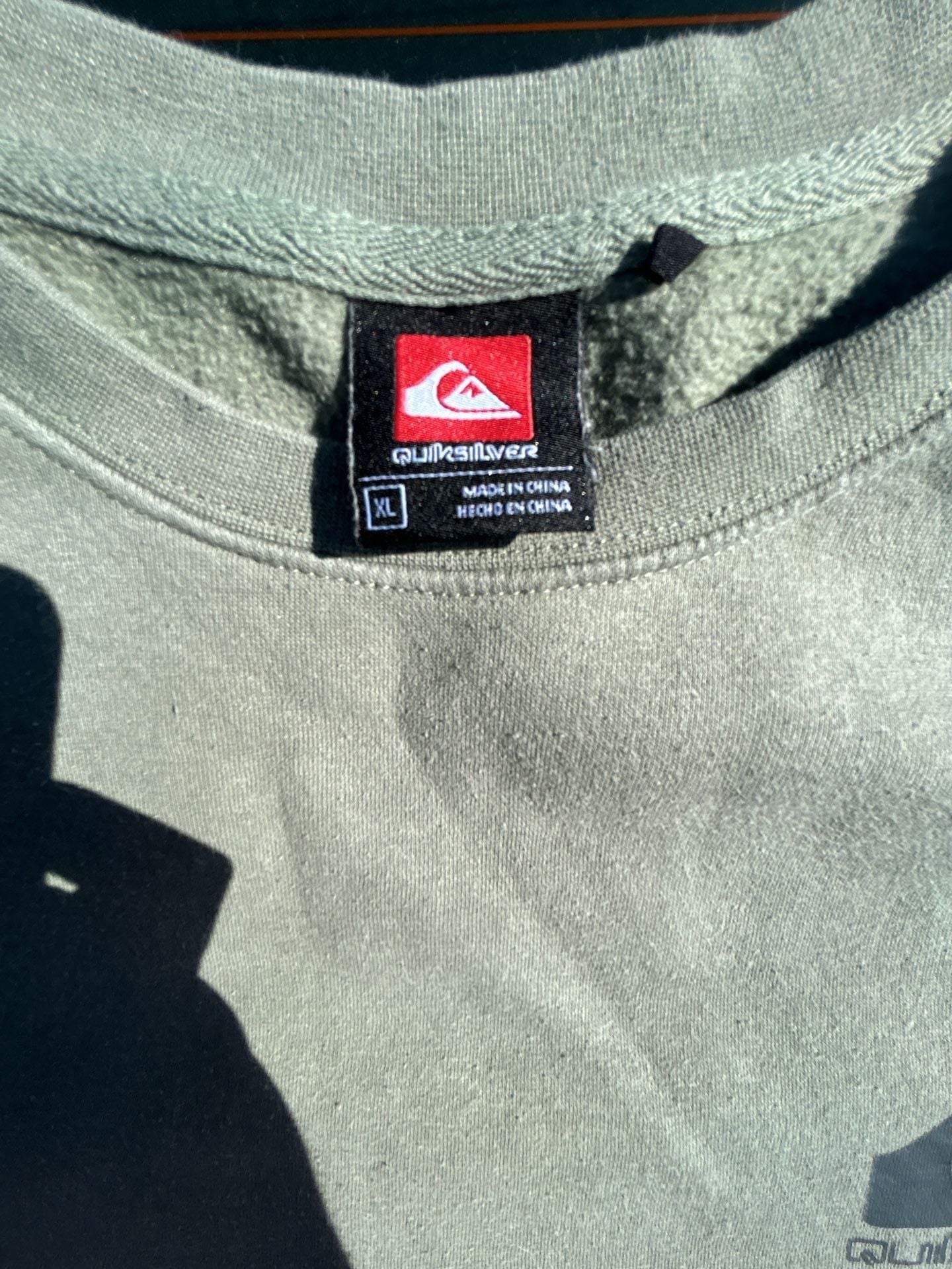 Quiksilver Crewneck Sweatshirt Size XL Green Logo Pullover 3