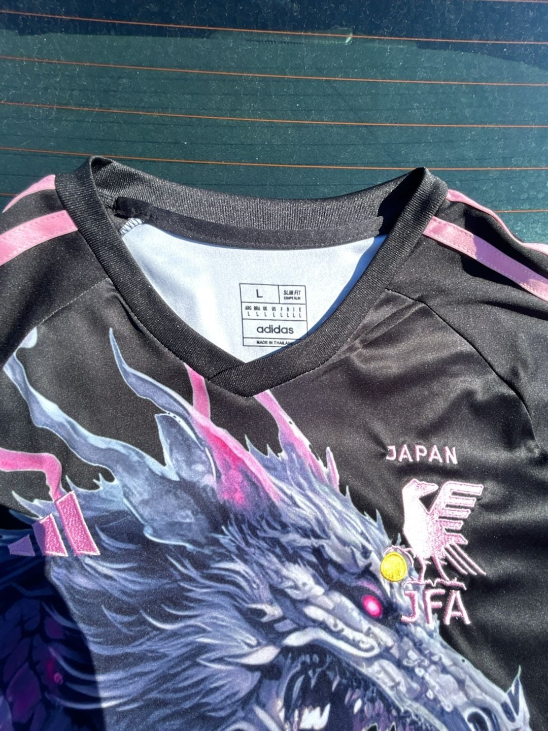 Adidas Japan Sakura Dragon Concept Soccer Jersey Size L Black Pink 3
