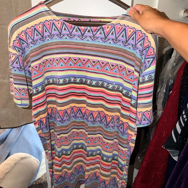 S&M New York Geometric Aztec Print Tunic Shirt Size S Multicolor