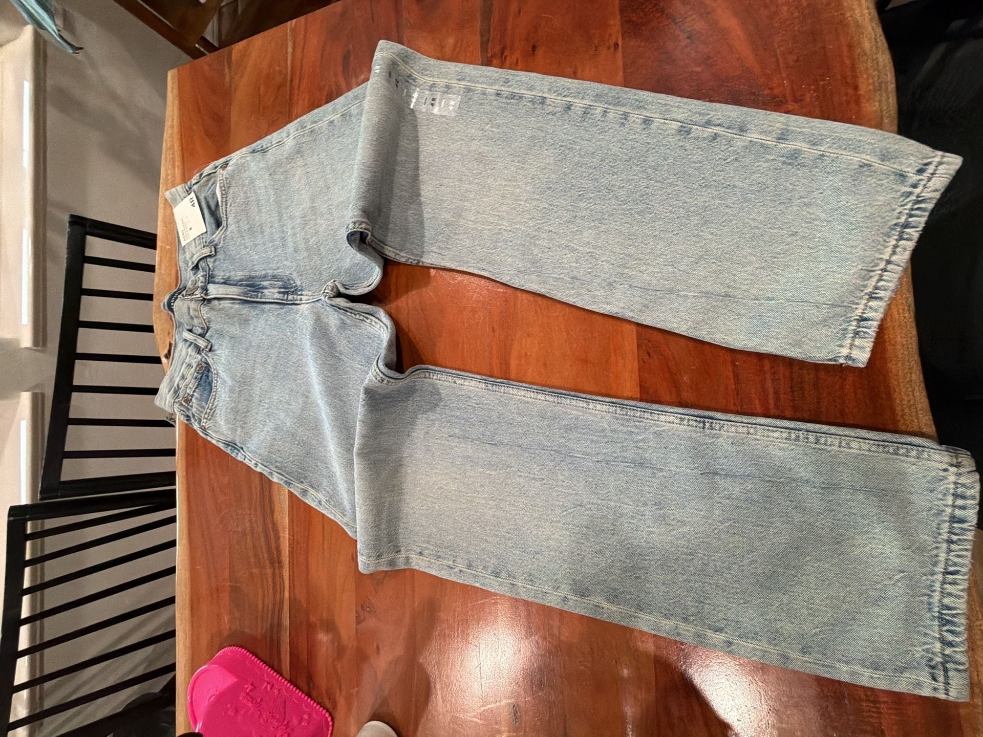 Aeropostale High Rise Baggy Jeans Size 4R Light Wash Non Stretch 6