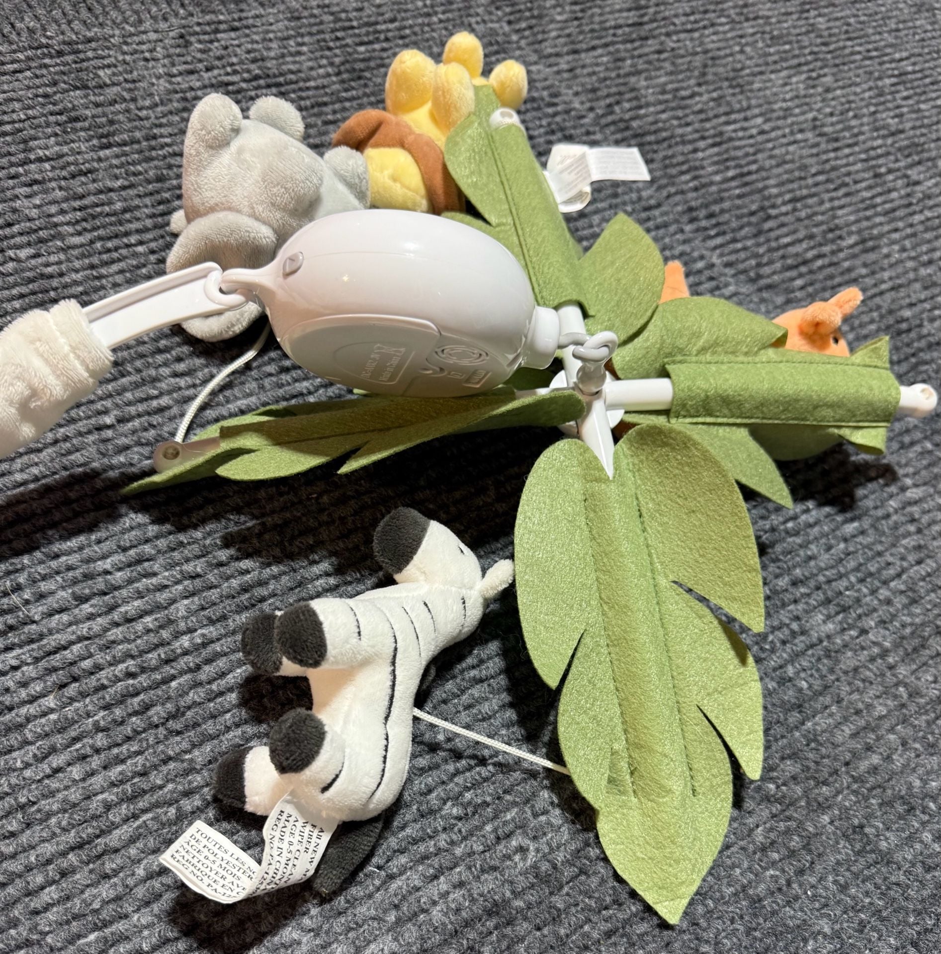 The Peanutshell Safari Animals Musical Crib Mobile 6