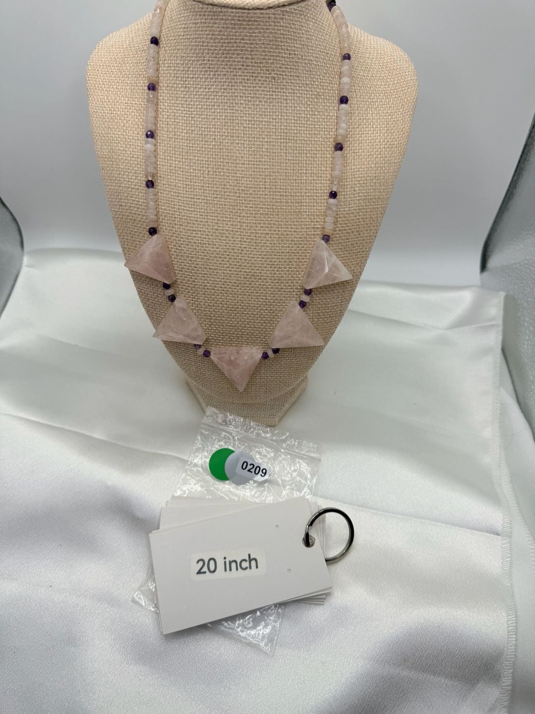 DRT Jay King Rose Quartz Amethyst Sterling Silver Necklace 20 Inch 3
