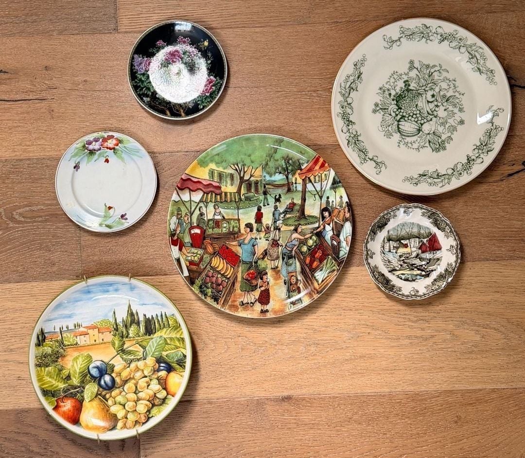 Green plate wall! curated set of 6 green themed plates/green wall decor 1