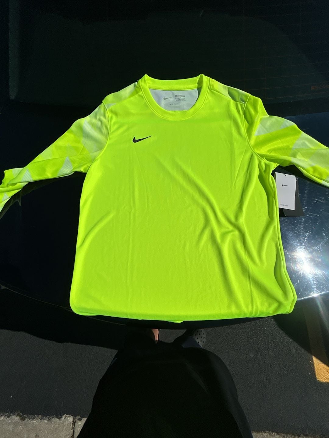 Nike Dri-FIT Challenge V Jersey Size L Volt Yellow Long Sleeve 2