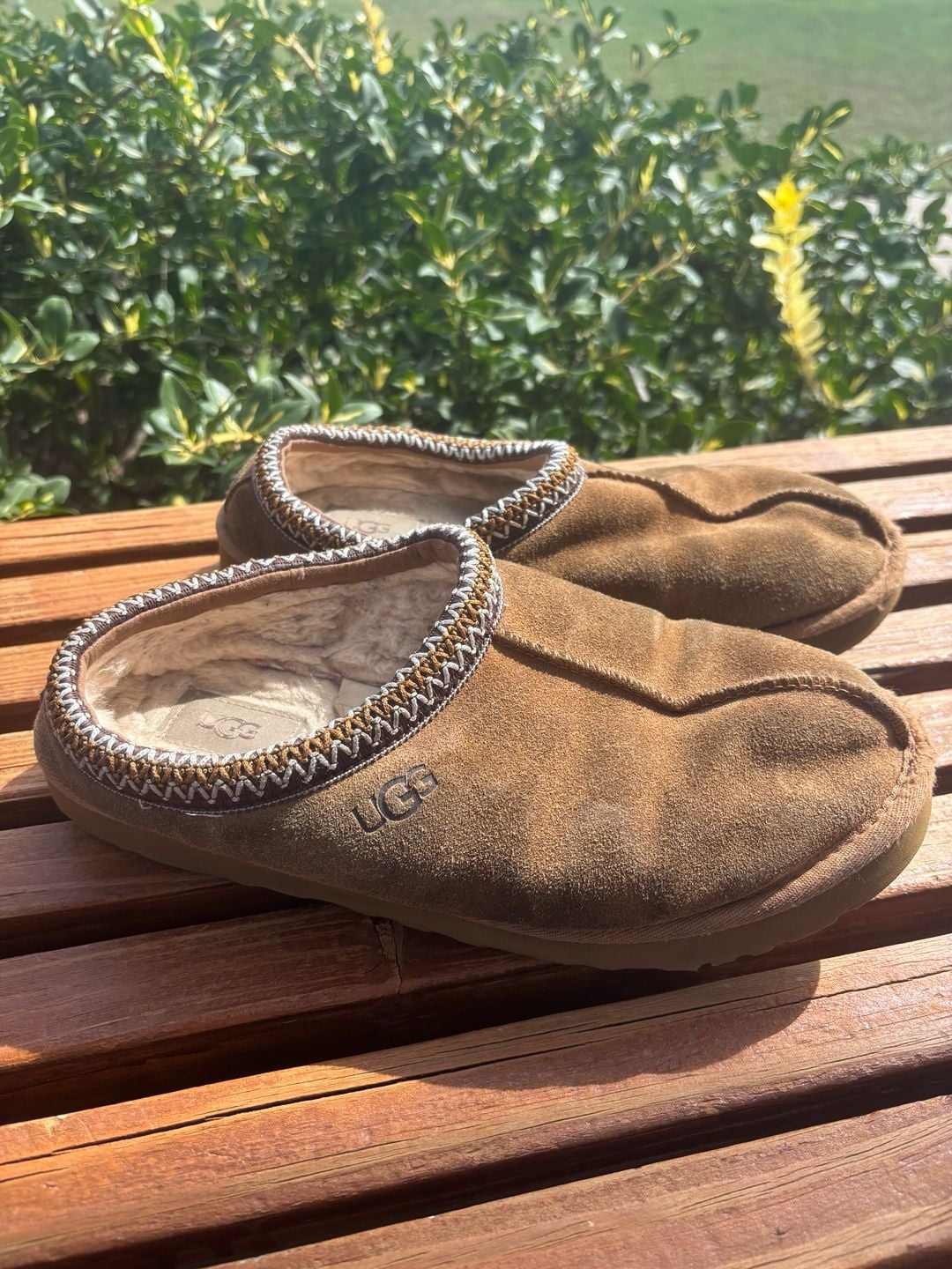 UGG Tasman Slipper Chestnut Brown Suede Embroidery 2