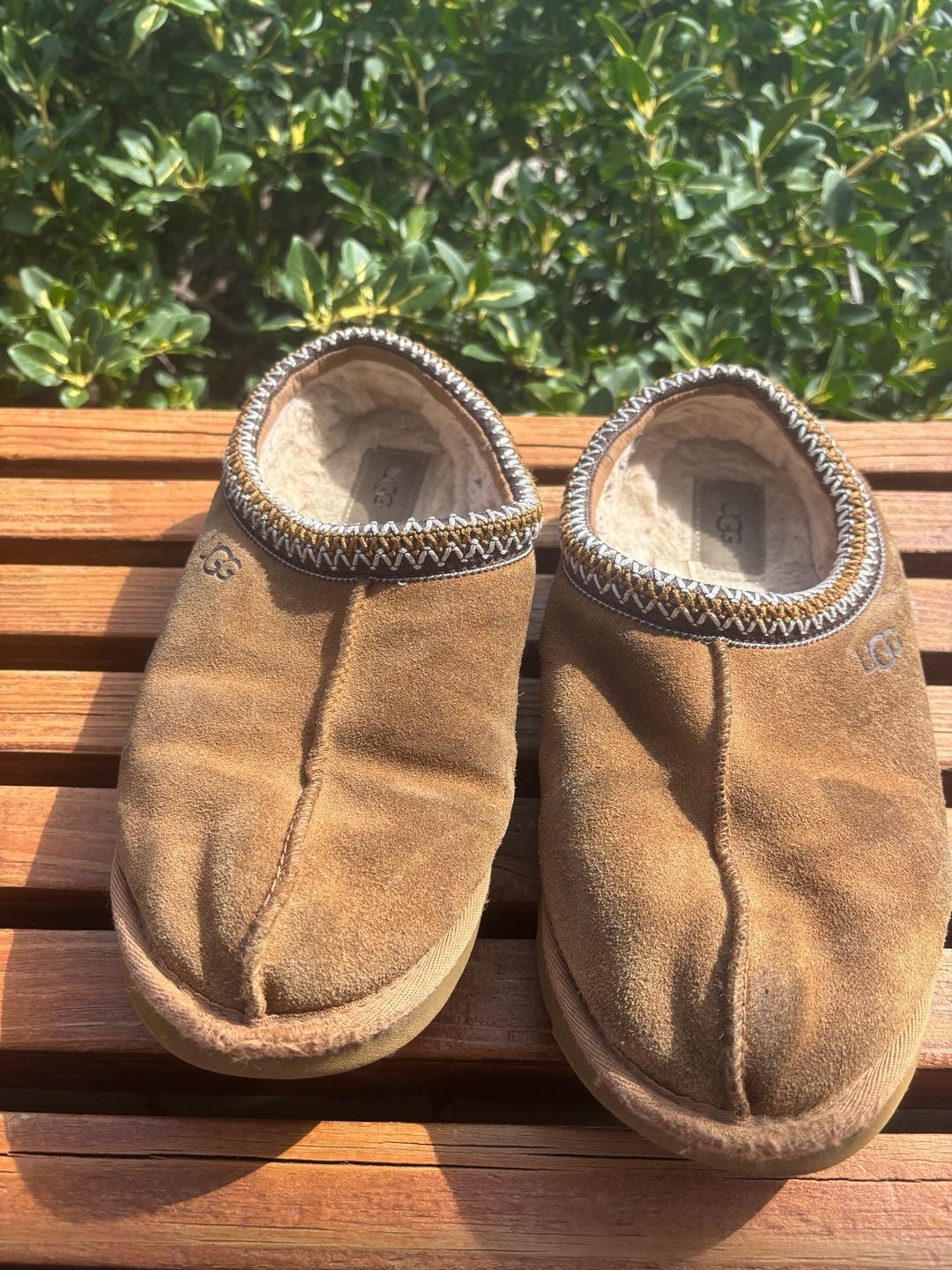 UGG Tasman Slipper Chestnut Brown Suede Embroidery 9