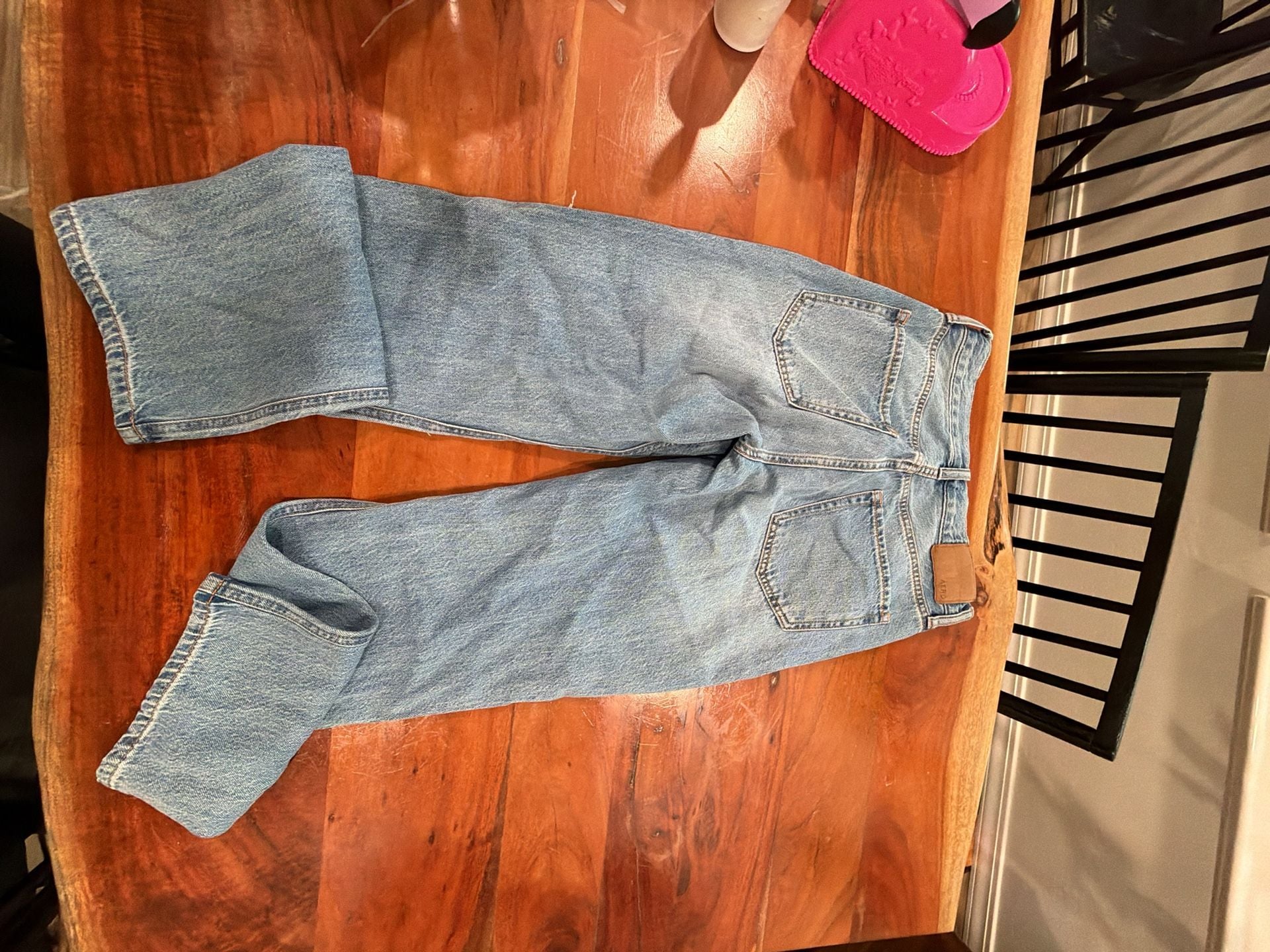 Aeropostale 90's Baggy Jeans Size 00 Light Wash Distressed 7