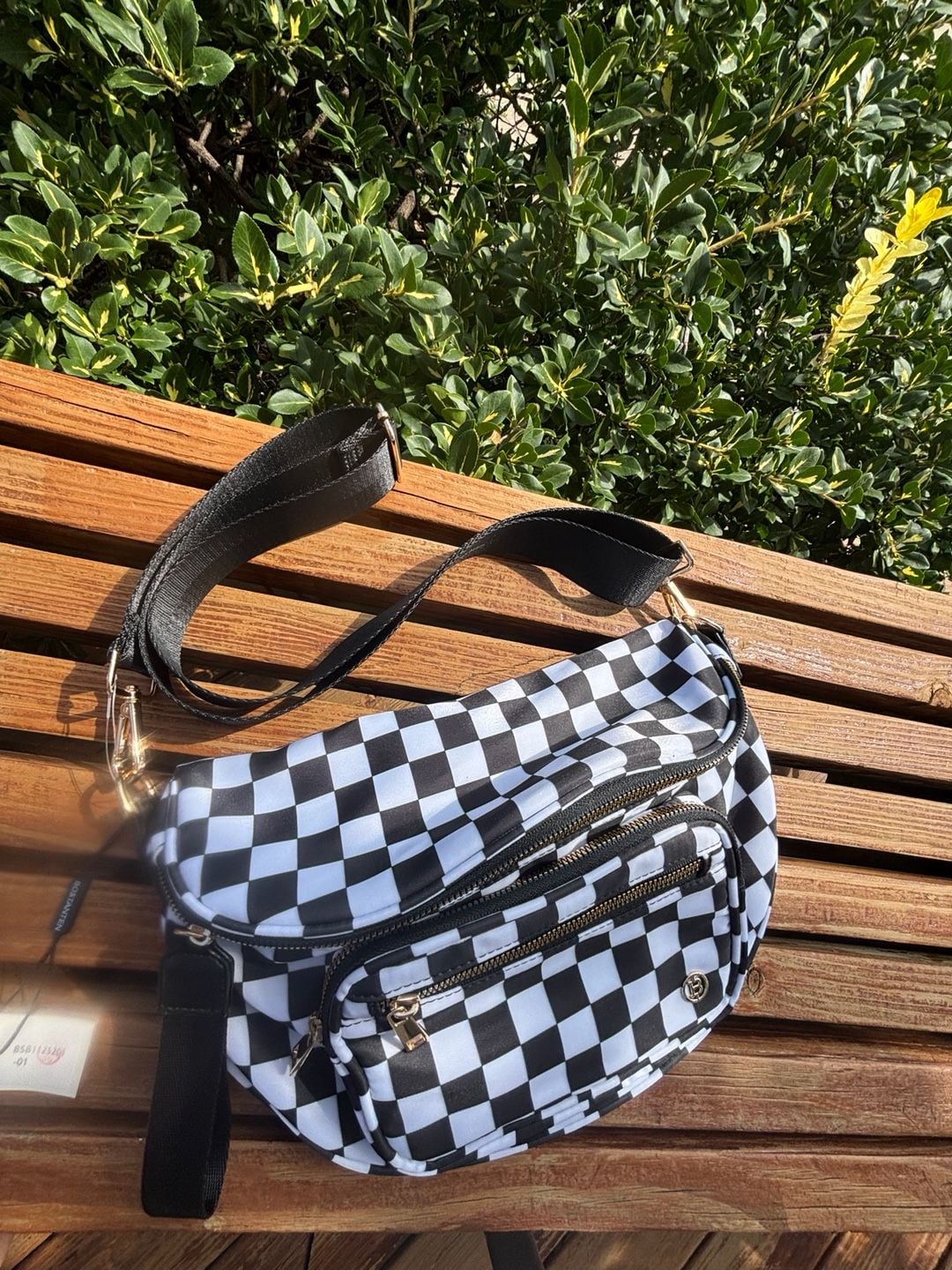 Luxury Checkered Crossbody Bag,Spacious Bum Bags for Women Nylon Crossbody Fanny Pack 2