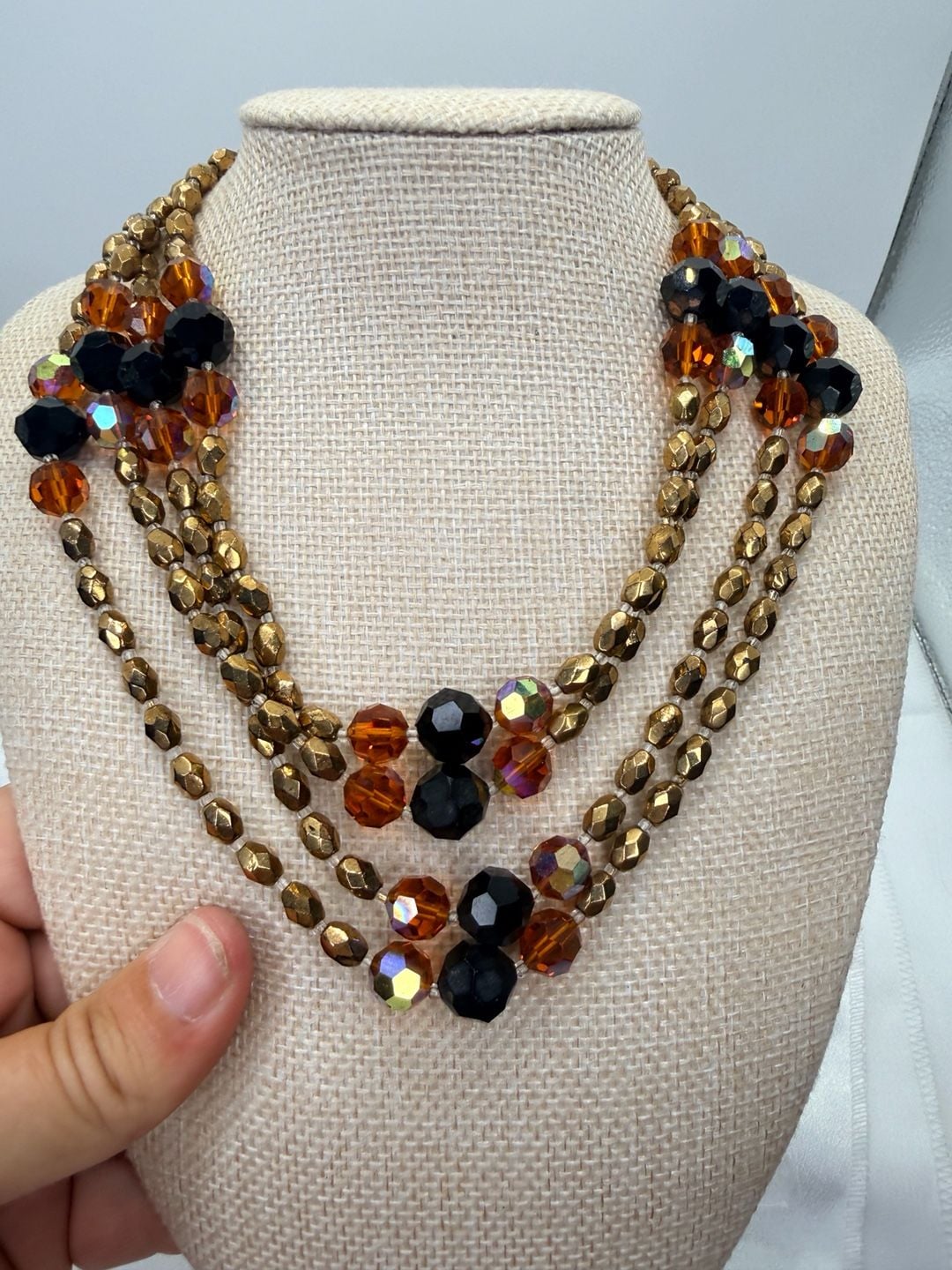 Sandor Beaded Multi Strand Necklace Vintage 2