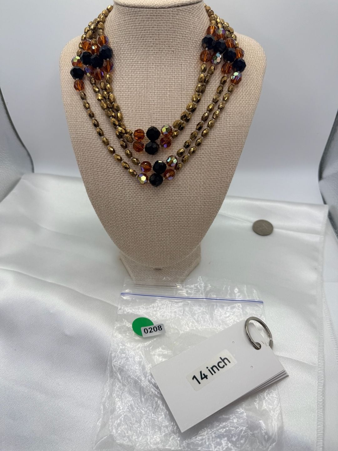 Sandor Beaded Multi Strand Necklace Vintage 3