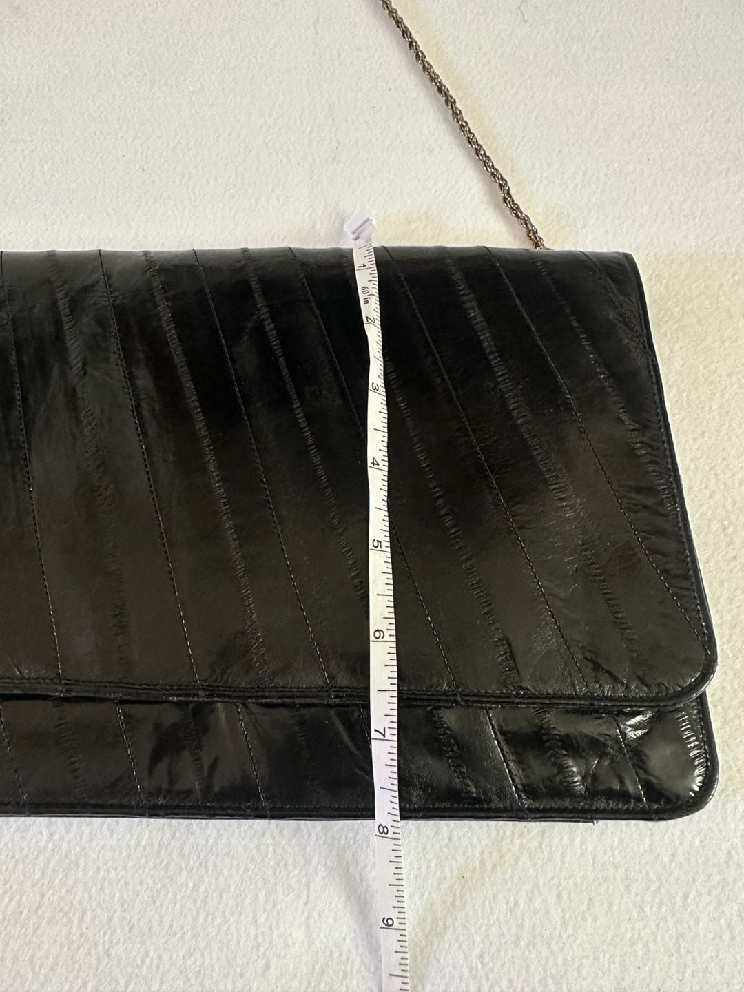 Leather Of The Sea Eel Skin Convertible Clutch Black Shoulder Bag 9