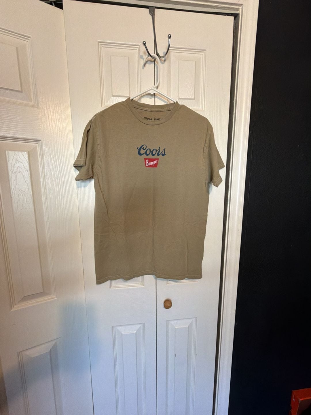 Brew City Brand Coors Banquet T-Shirt Small Sand Graphic Tee 2