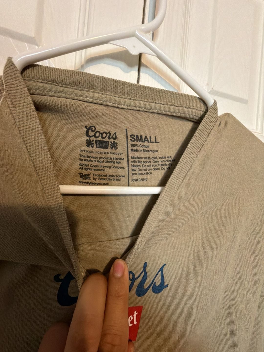 Brew City Brand Coors Banquet T-Shirt Small Sand Graphic Tee 3