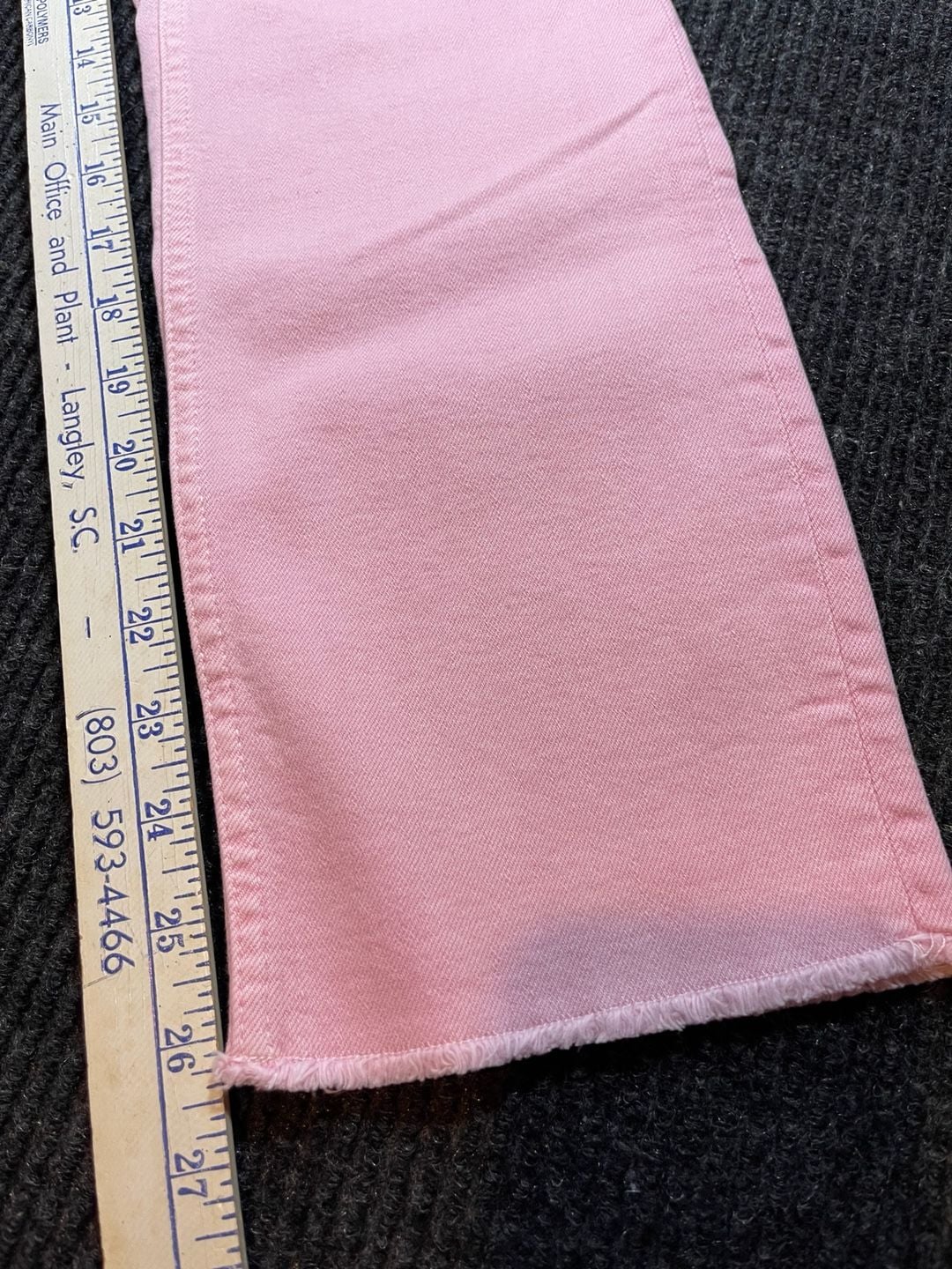 vineyard vines High Rise Straight Crop Pink Denim Jeans Raw Hem 3