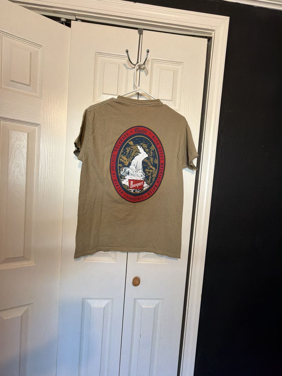 Brew City Brand Coors Banquet T-Shirt Small Sand Graphic Tee 4