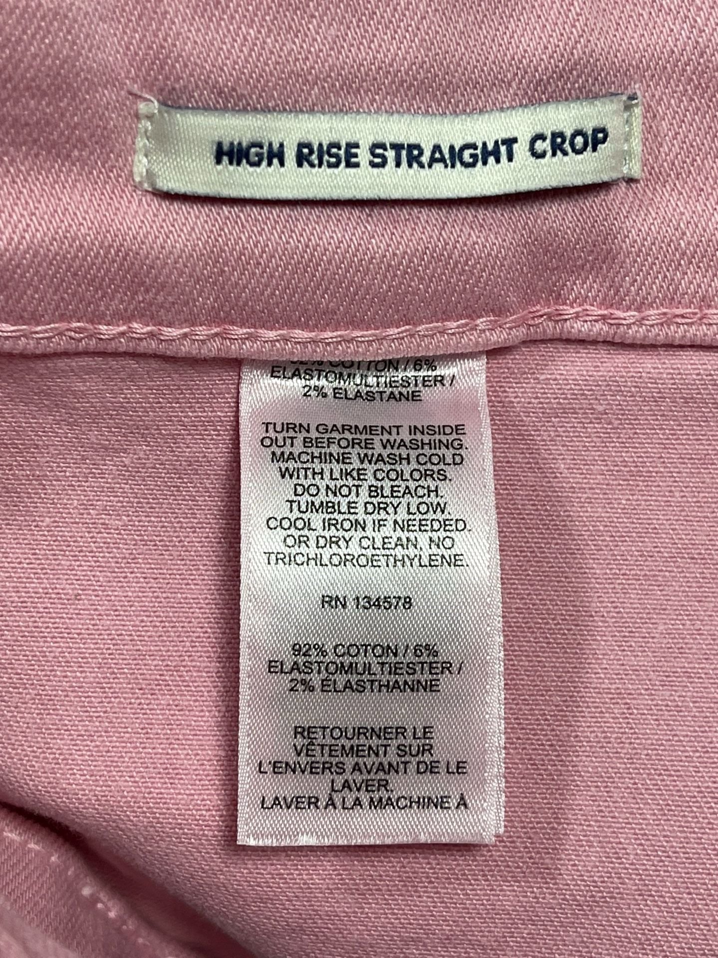 vineyard vines High Rise Straight Crop Pink Denim Jeans Raw Hem 11