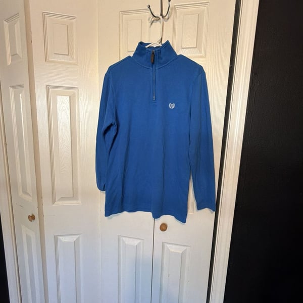 Chaps 1/4 Zip Pullover Sweater Size Small Blue
