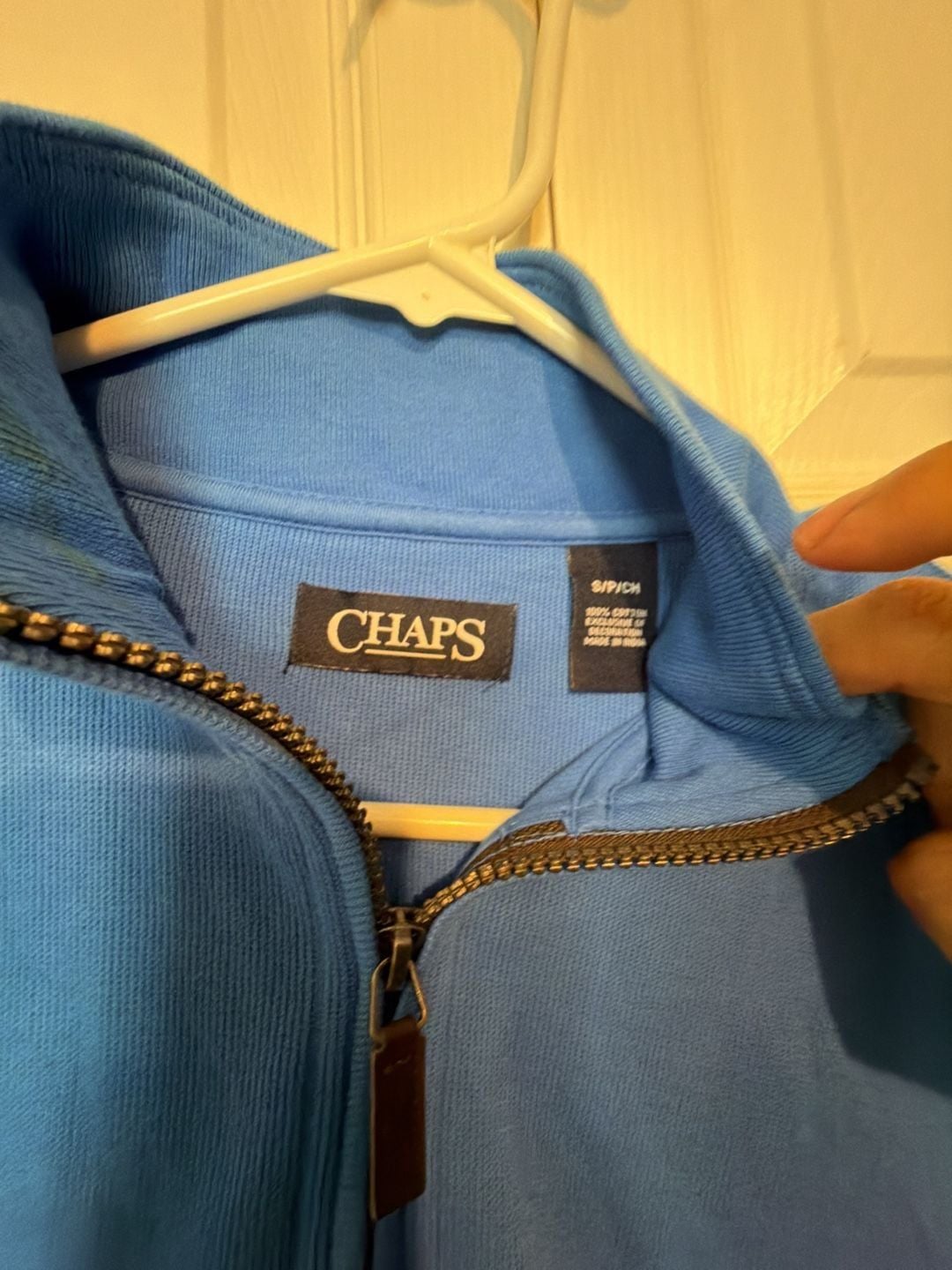 Chaps 1/4 Zip Pullover Sweater Size Small Blue 4