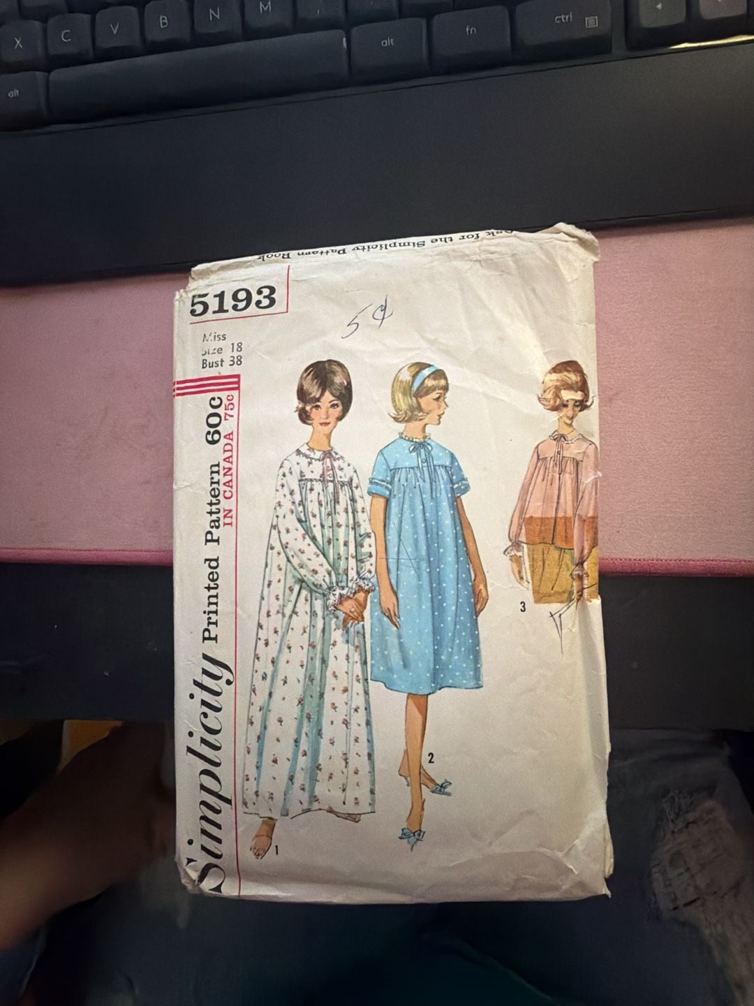 Simplicity Sewing Pattern 5193 Size 18 Nightgown And Bedjacket 1