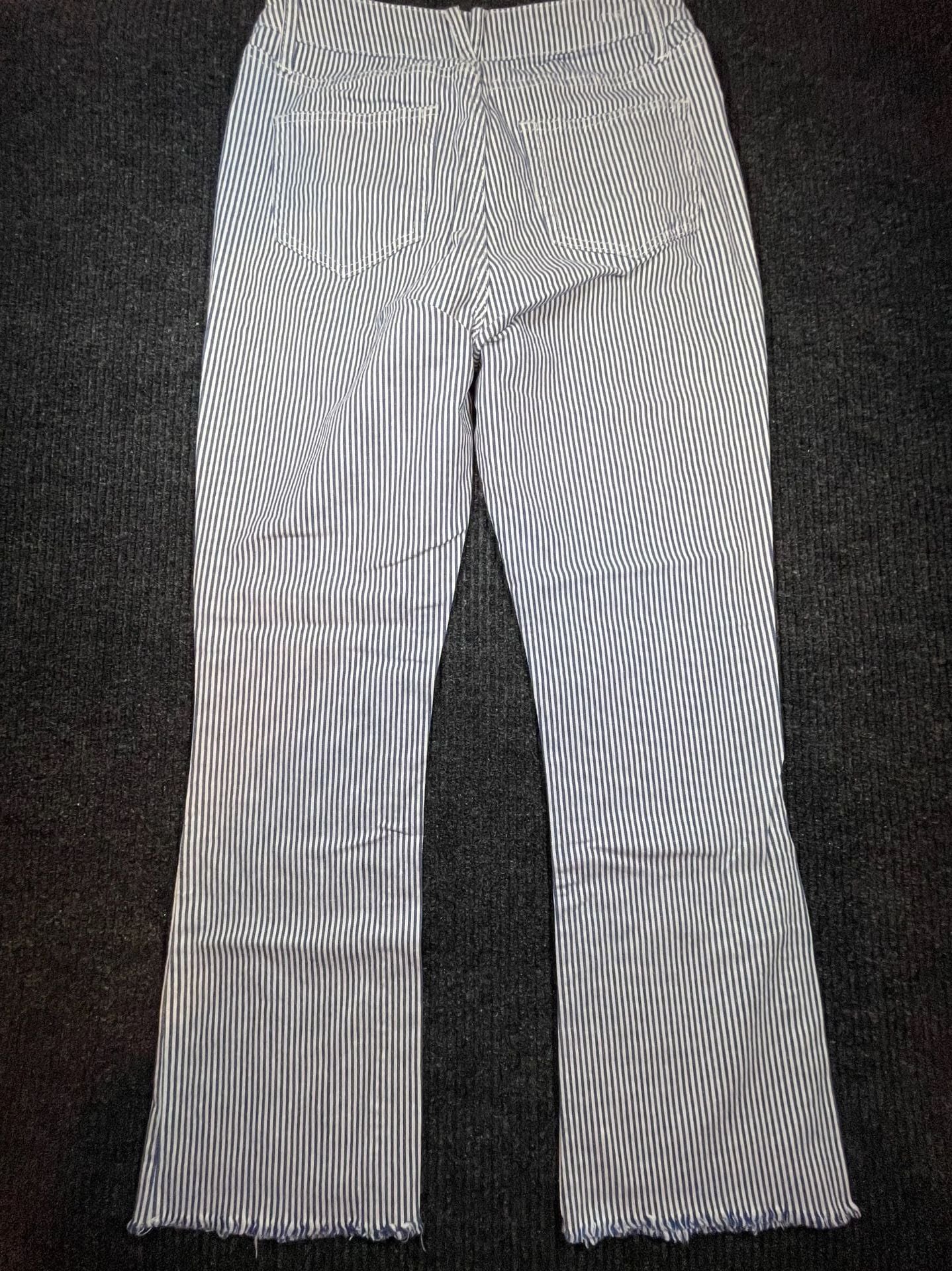 Vineyard Vines High Rise Kick Flare Size 29 Blue White Denim Pants 5