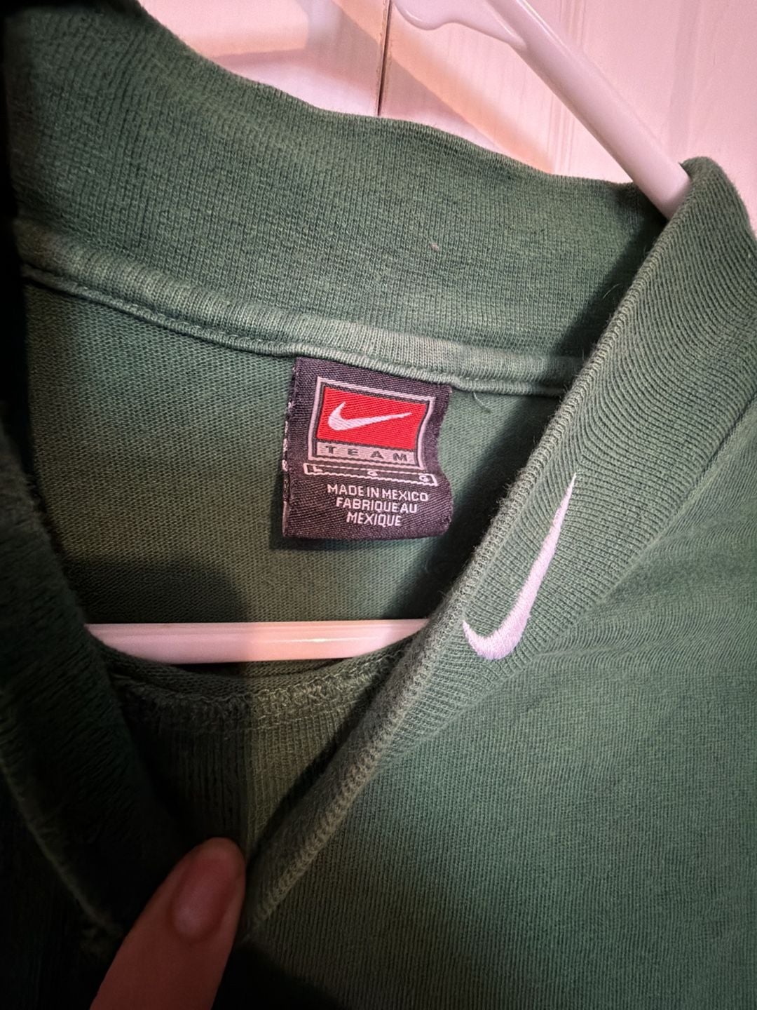 Nike Team Mock Neck Long Sleeve Size L Green Vintage 3