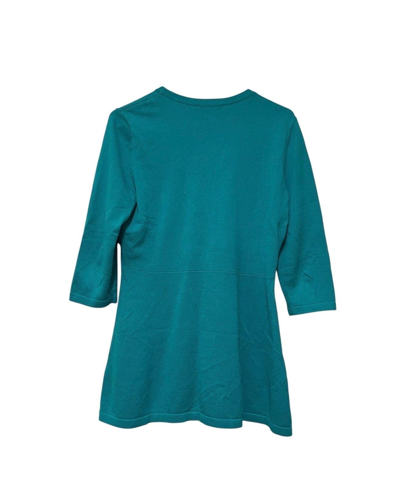 Isaac Mizrahi Cardigan Size S Teal Green Button Front Sweater 4