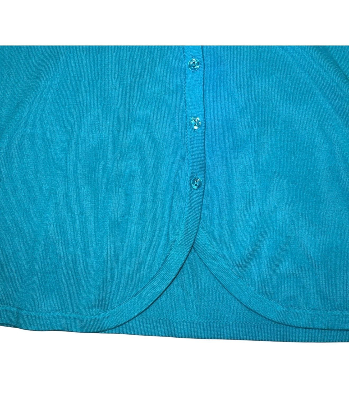 Isaac Mizrahi Cardigan Size S Teal Green Button Front Sweater 6