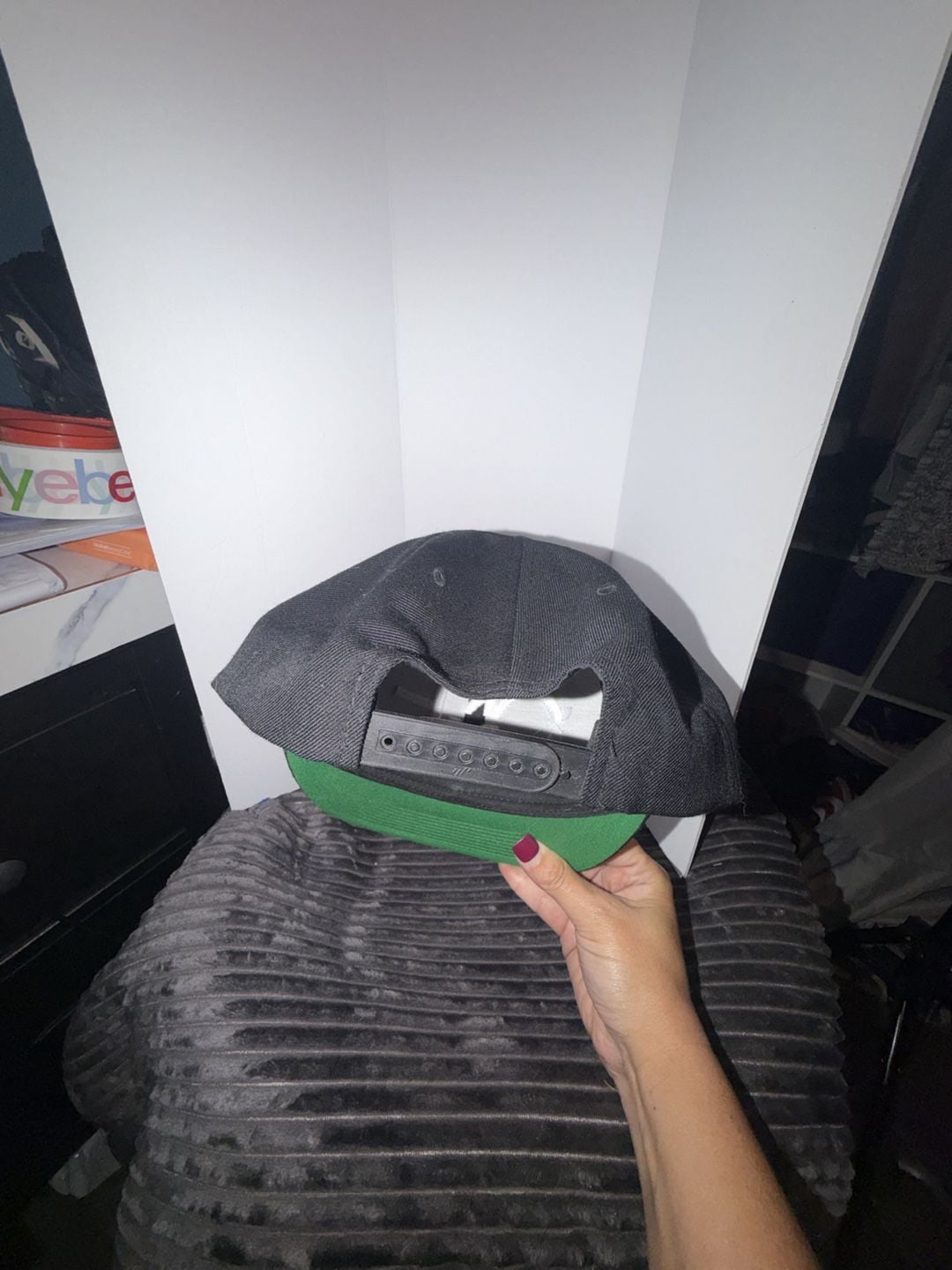 Yupoong The Classics One Logo Snapback Hat Black 4