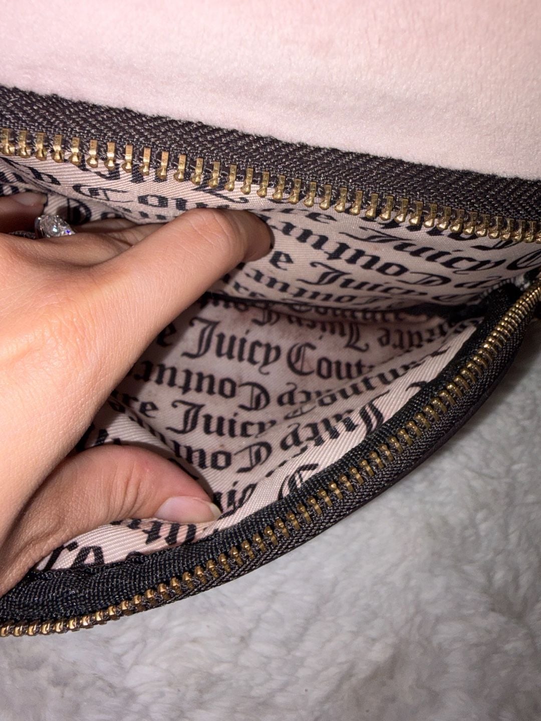 Juicy Couture Heritage Embroidered Velour Small Pink Backpack 9