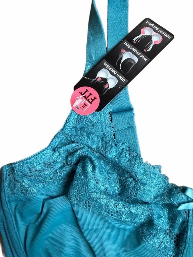 Lilyette Ly0428 Size 36D Blue Lace Minimizer Bra 4