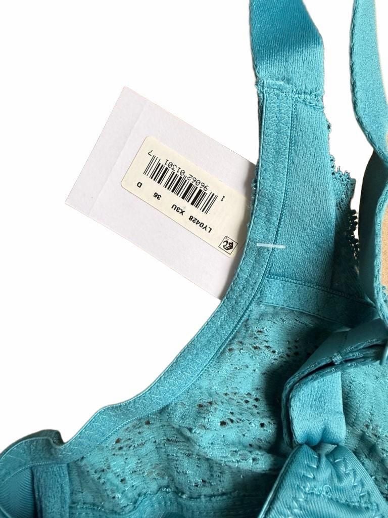 Lilyette Ly0428 Size 36D Blue Lace Minimizer Bra 6