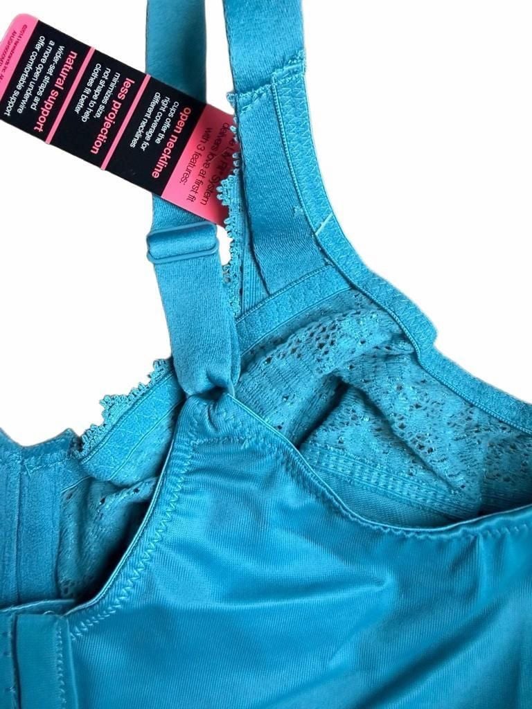 Lilyette Ly0428 Size 36D Blue Lace Minimizer Bra 7