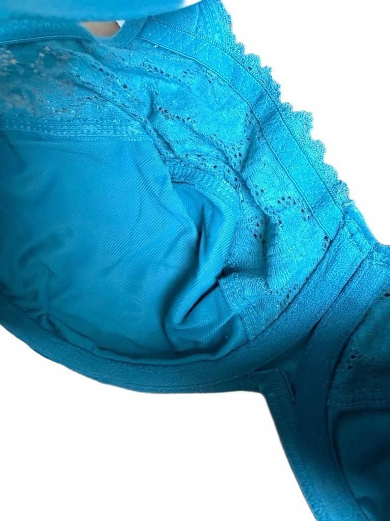Lilyette Ly0428 Size 36D Blue Lace Minimizer Bra 9