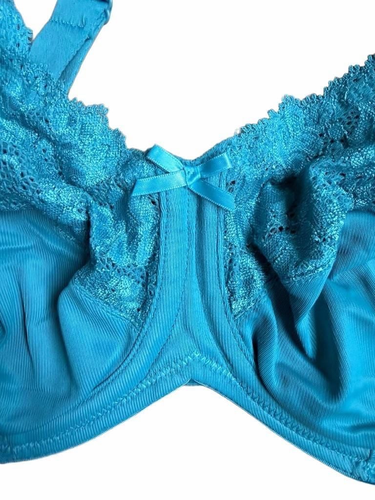 Lilyette Ly0428 Size 36D Blue Lace Minimizer Bra 10