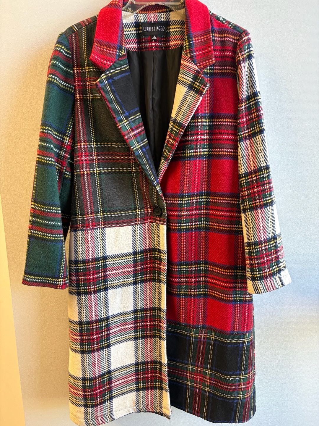 Current Mood Taste Of Fury Mixed Plaid Coat Red Multi 2