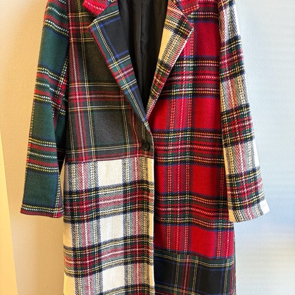 Current Mood Taste Of Fury Mixed Plaid Coat Red Multi