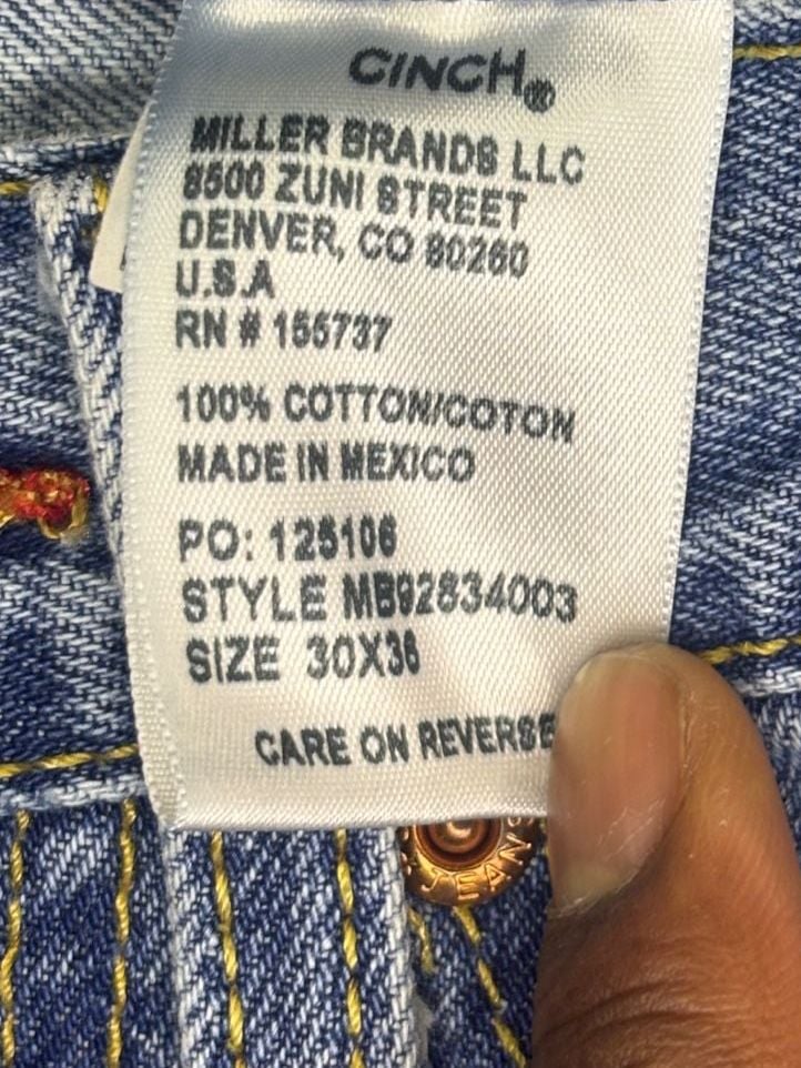 Cinch Jeans Size 30x36 Blue Denim 5