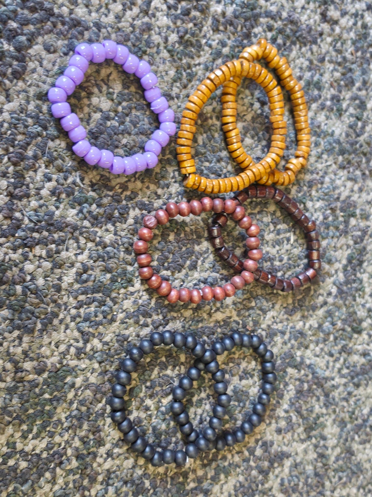 Beaded Bracelet Set Handcrafted Wood And Acrylic 1