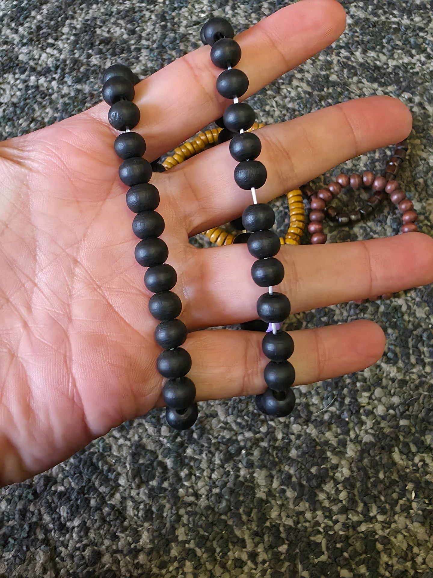 Beaded Bracelet Set Handcrafted Wood And Acrylic 2