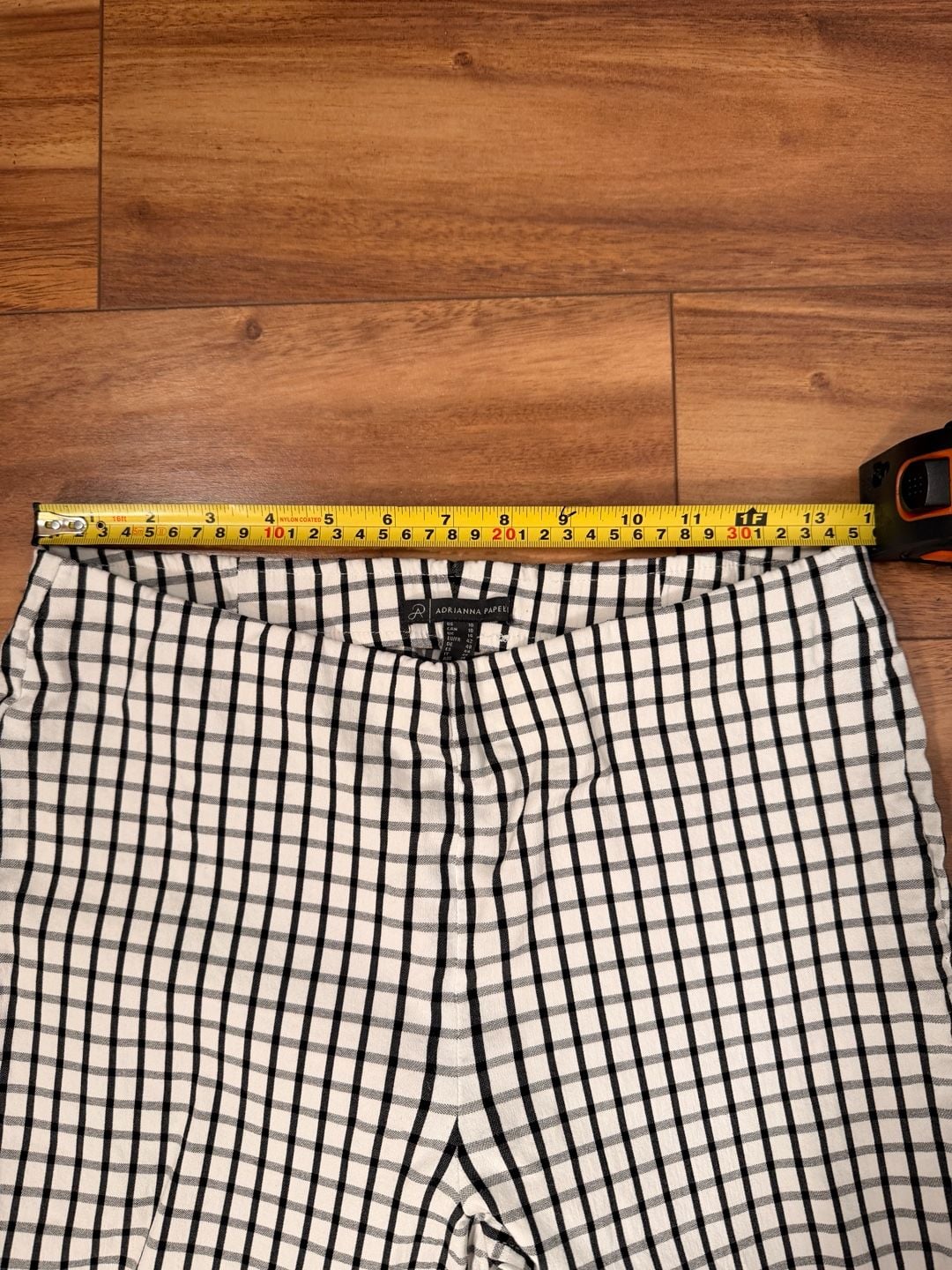 Adrianna Papell Pants Size 10 Black White Plaid Ankle Checkered 3