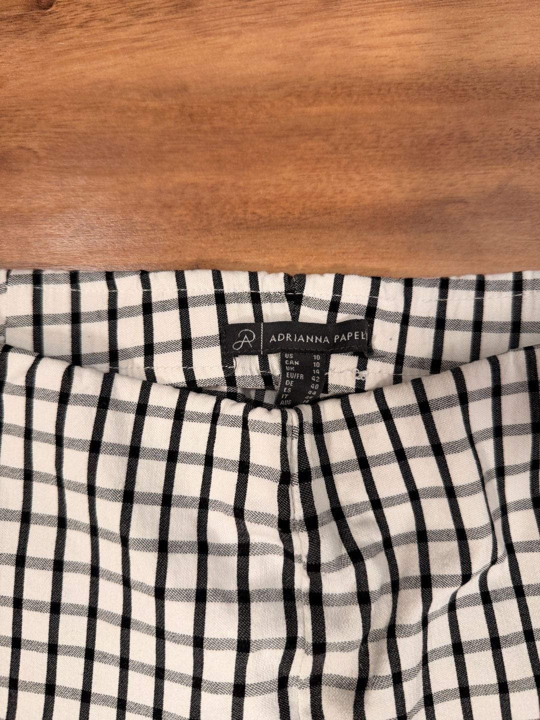Adrianna Papell Pants Size 10 Black White Plaid Ankle Checkered 5