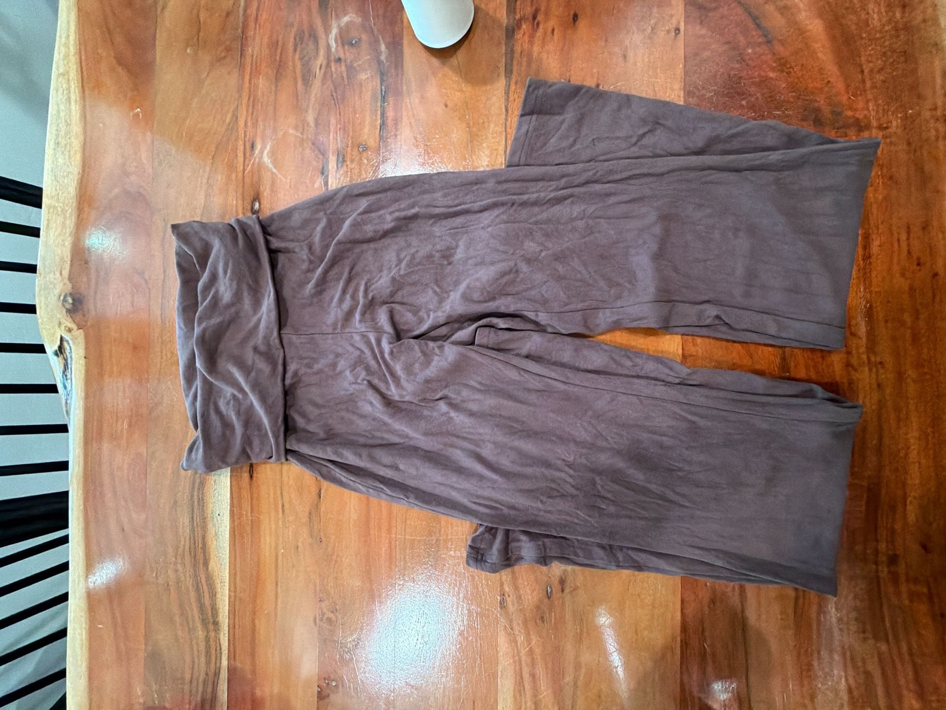 ASOS Design Fold Over Waistband Flare Lounge Pants Brown 3
