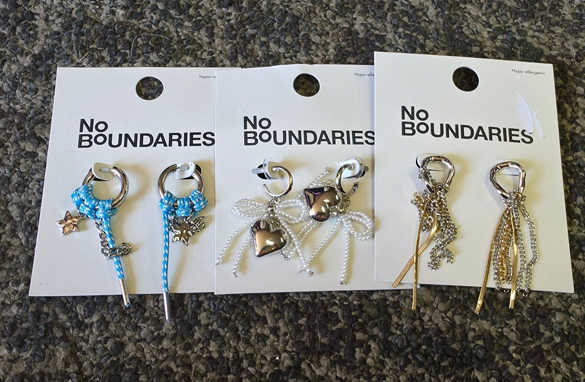 No Boundaries Blue Paracord and Silver Star Earrings 2
