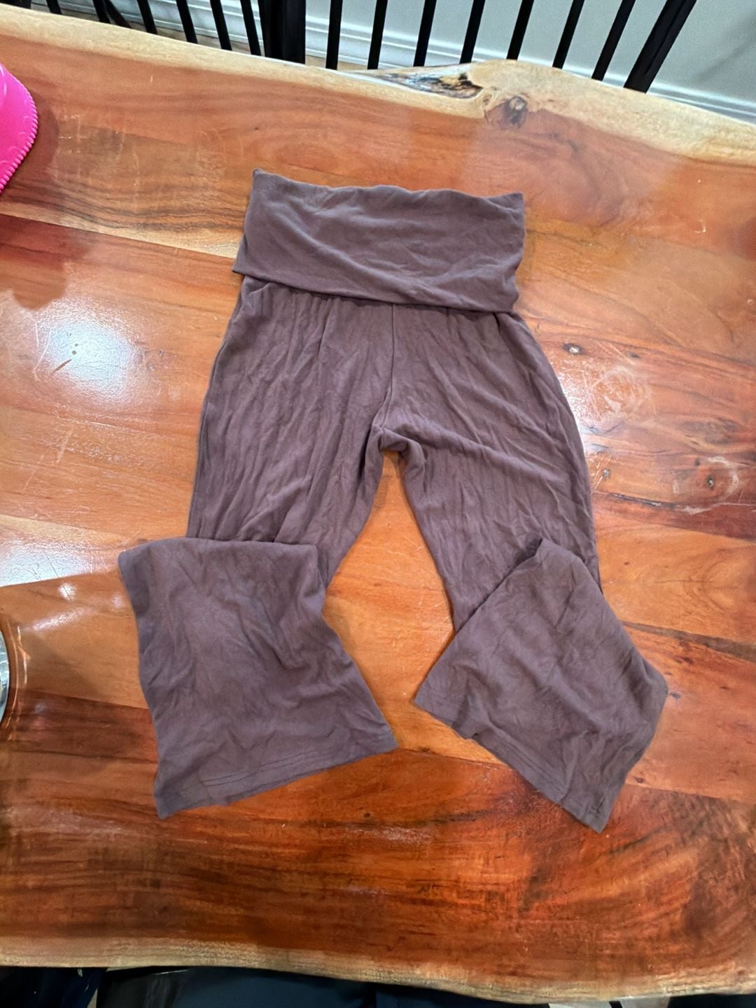 ASOS Design Fold Over Waistband Flare Lounge Pants Brown 4
