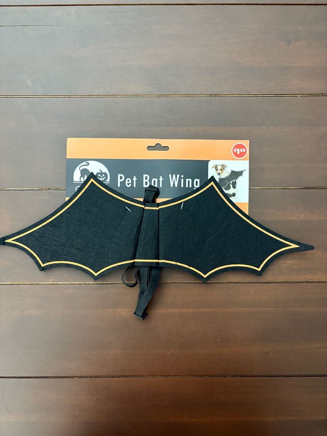 Creepy Spook Pet Bat Wing Halloween Costume Black Gold 1