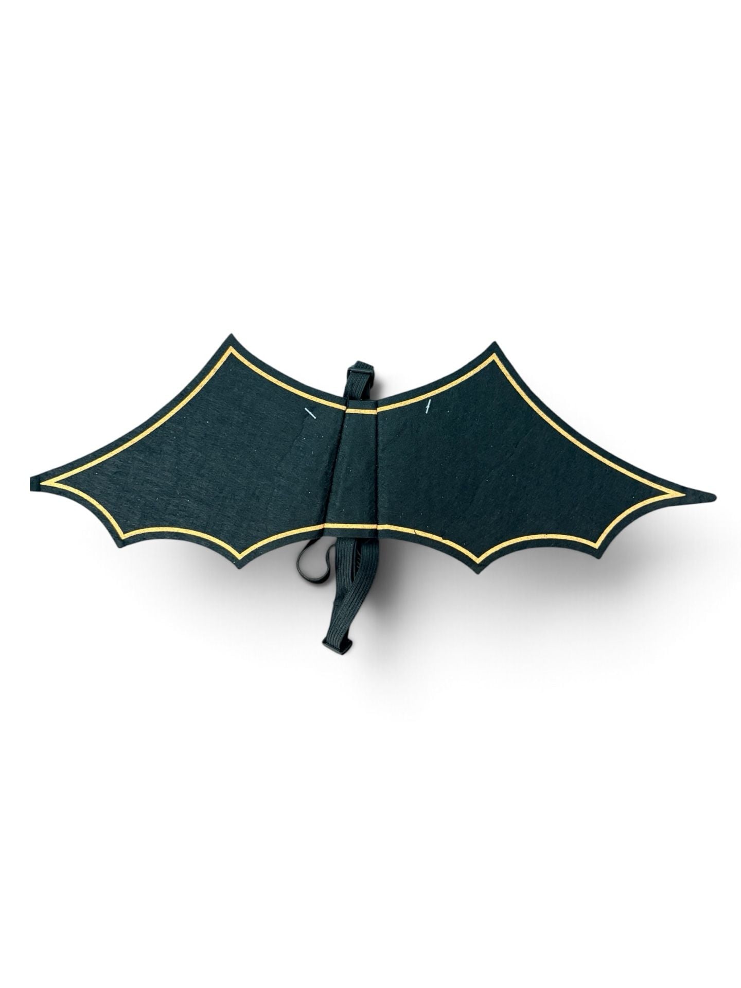 Creepy Spook Pet Bat Wing Halloween Costume Black Gold 2