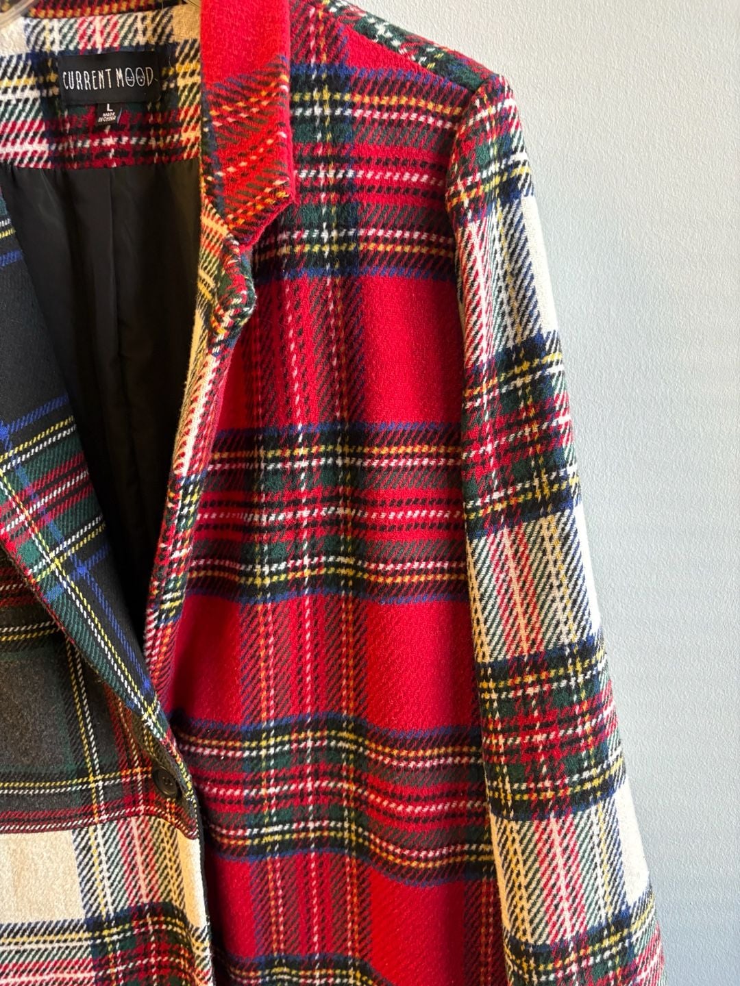 Current Mood Taste Of Fury Mixed Plaid Coat Red Multi 5