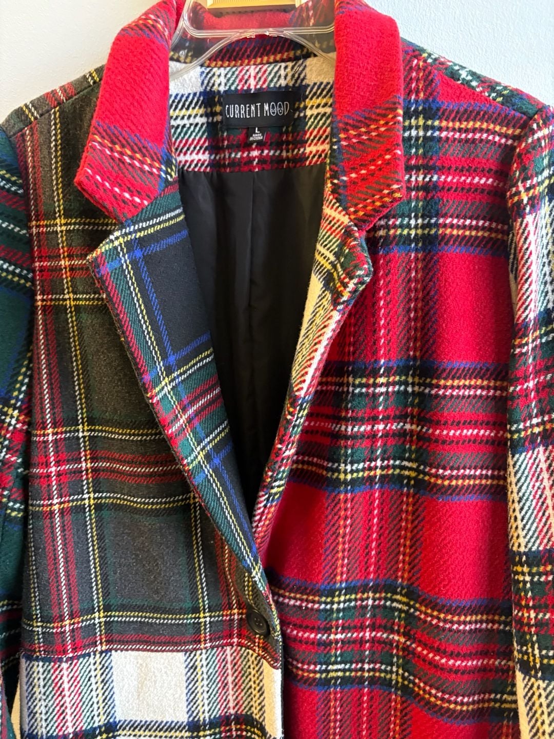 Current Mood Taste Of Fury Mixed Plaid Coat Red Multi 6