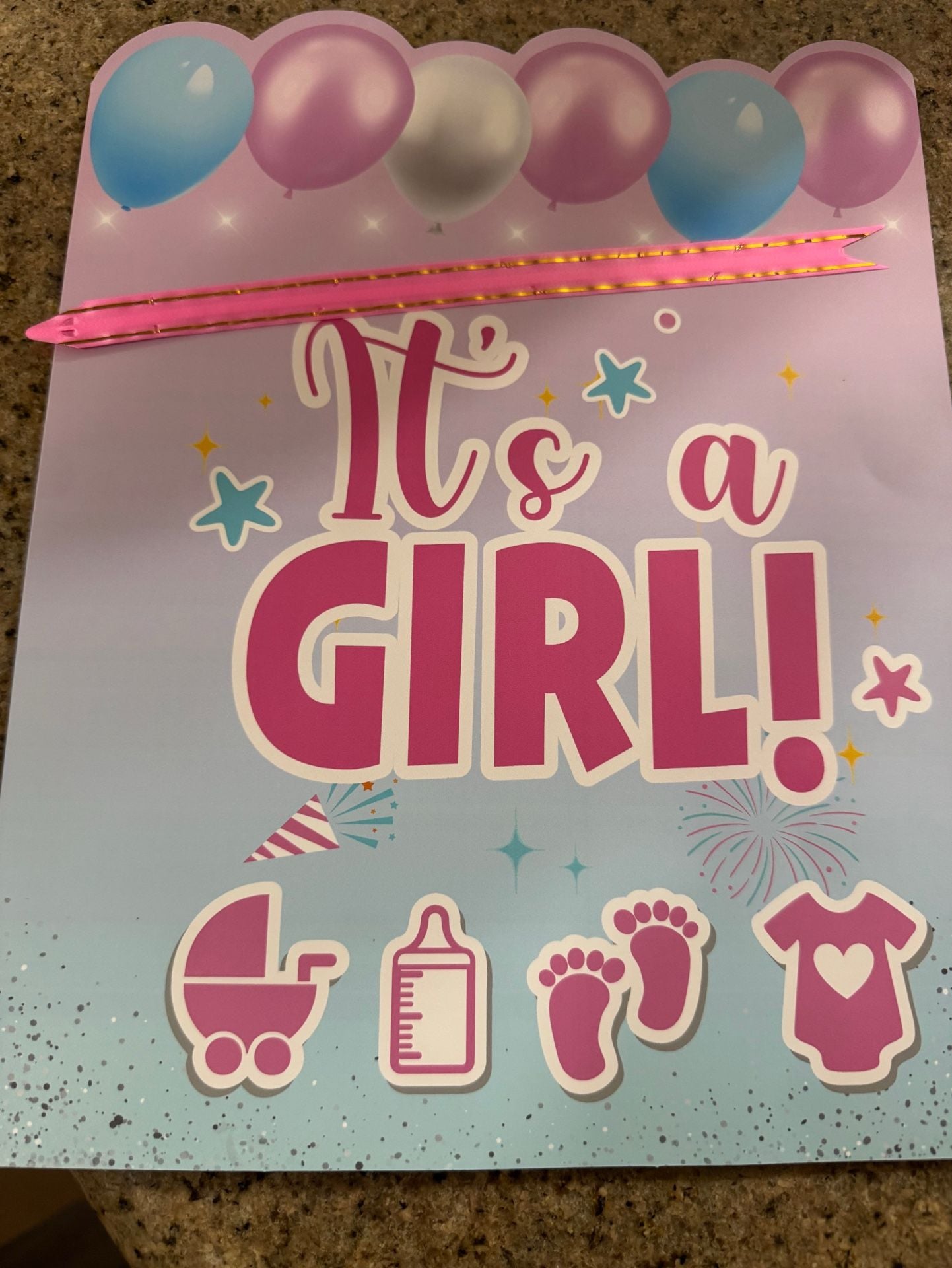 It's A Girl Jumbo Baby Shower Card 1